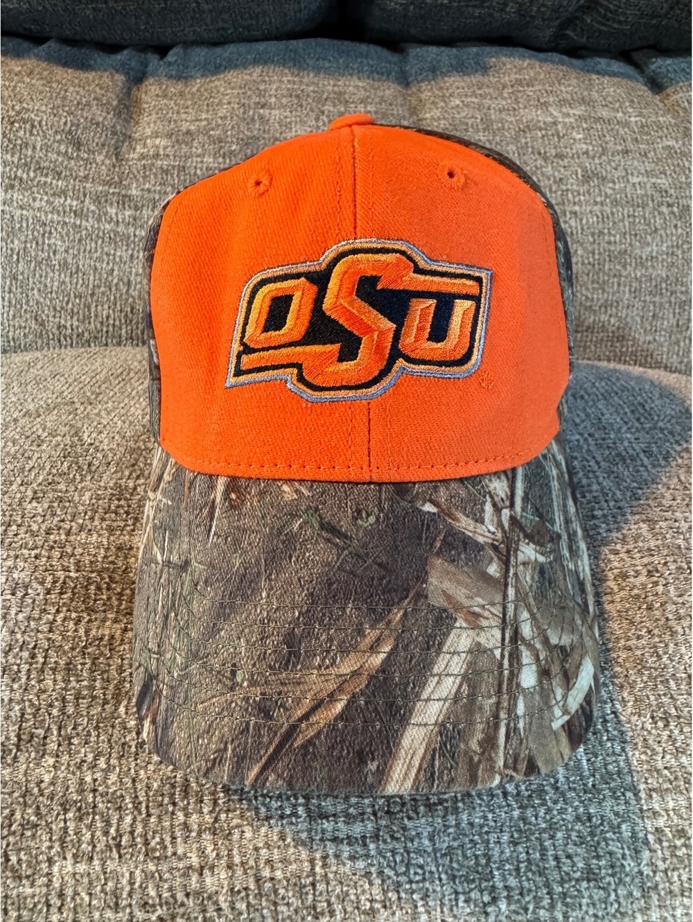 Oklahoma State Cowboys OSU Camo & Orange Adjustable Hat Cap Captivating Headgear